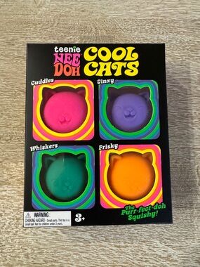 NEE DOH Teenie Cool Cats - Pink, Purple, Teal, Orange